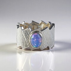 Anello in argento con Opale di Welo (de Melo)