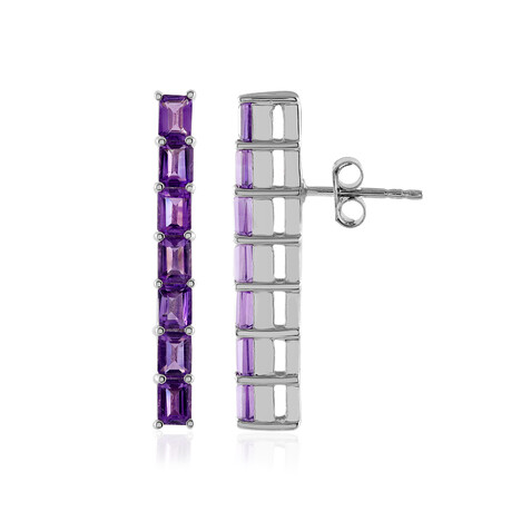Sibirischer Amethyst-Silberohrringe