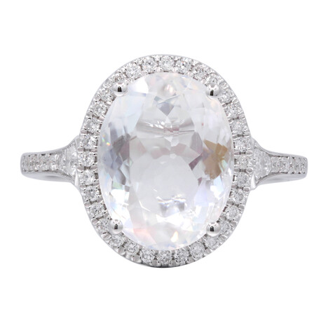 Anello in oro con Pietra di Luna Arcobaleno (CIRARI)