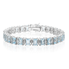 Himmelblauer Topas-Silberarmband
