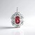 Ciondolo in argento con Tormalina Rosa (Adela Silber)
