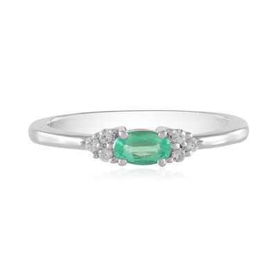 Bague en argent et Emeraude de Colombie