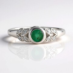 Anello in argento con Smeraldo Colombiano