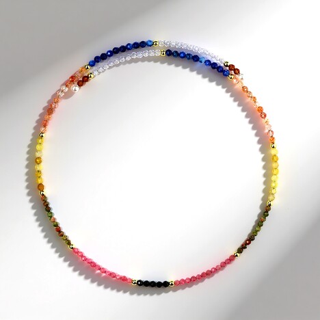 Collana rigida in acciaio con Unakite (Riya)