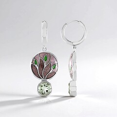 Orecchini in argento con Ametista Verde (Adela Silber)