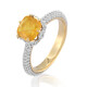 Bague en argent et Saphir jaune de Madagascar (de Melo)