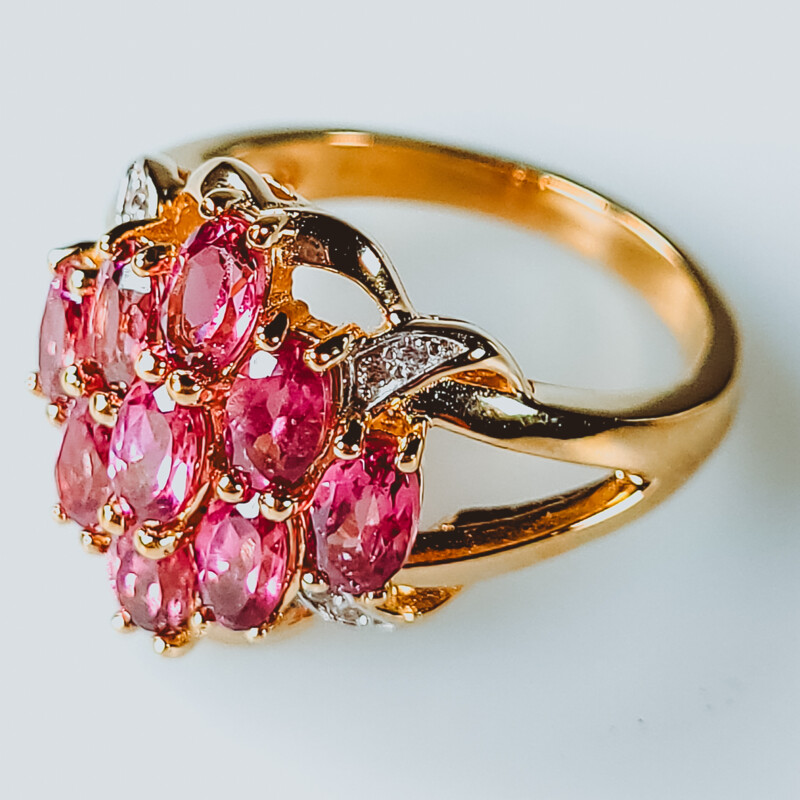 Zilveren ring met Malaya granaten