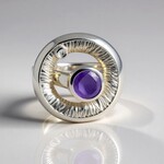 Anello in argento con Giada Lavanda (MONOSONO COLLECTION)