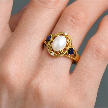 Australischer Opal-Goldring (CIRARI)