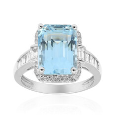 Anello in oro con Acquamarina Brasiliana AAA (CIRARI)