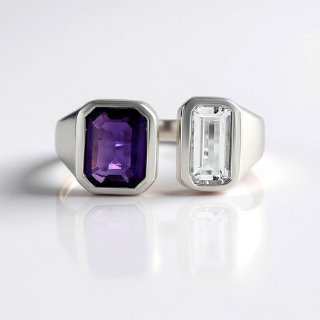 Bague en argent et Améthyste de Zambie