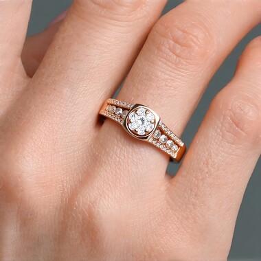 Anello in oro con Diamante Rose de France SI1 di Argyle (Annette)