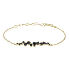 Schwarzer Spinell-Silberarmband