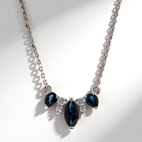 Collana in oro con Zaffiro Ceylon Blu (CIRARI)