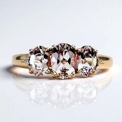 Anello in oro con Morganite AAA
