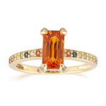 Anillo en oro con Zafiro naranja de Ban Ka Cha