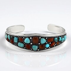 Bracciale in argento con Turchese Kingman Mohave Blu (Jones Lee)