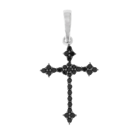 Black Spinel Silver Pendant