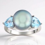 Anello in argento con Perla Tahitiana (TPC)