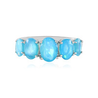 Anello in argento con Opale Blu dell'Etiopia