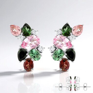 Pendientes en plata con Turmalina rosa de Brasil (de Melo Essence)