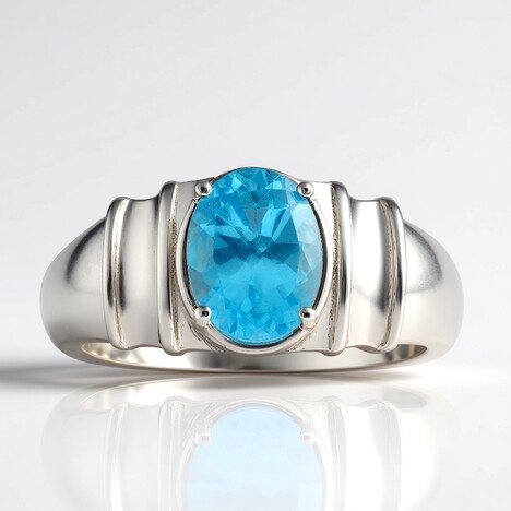 Anello in argento con Apatite Blu (Pallanova)