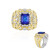 Zilveren ring met een kobaltblauwe spinel (Gems en Vogue)