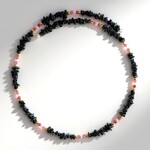 Collier ras du cou en acier et Hématite noire (Riya)