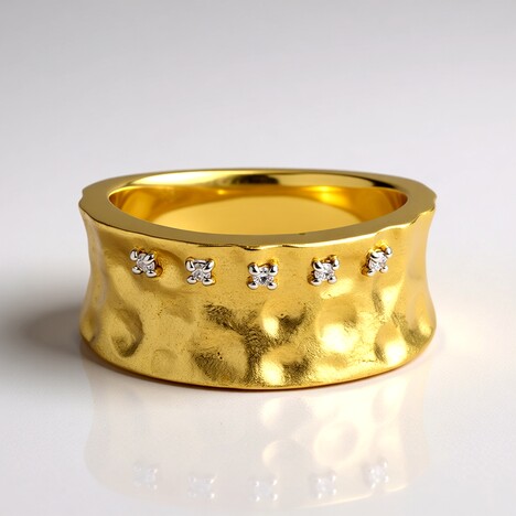 Anello placcato in oro con Diamante (Annette)