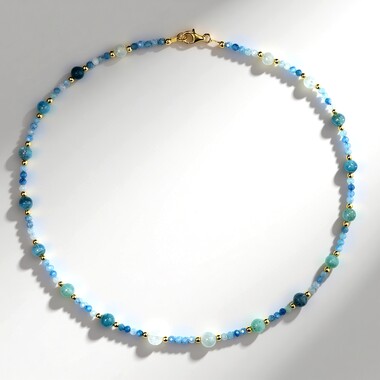 Collier en argent et Aigue-marine du Brésil