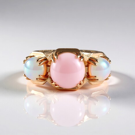 Anello in argento con Opale Rosa (Dallas Prince Designs)