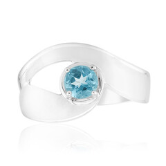 Bague en argent et Apatite bleue (Pallanova)