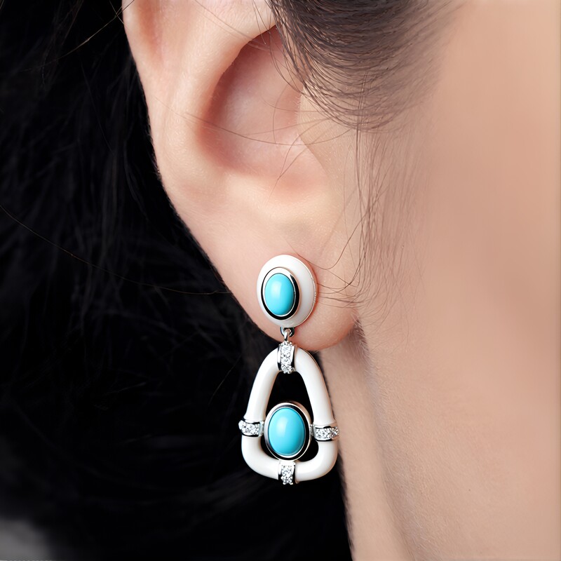 Orecchini in argento con Turchese Sleeping Beauty