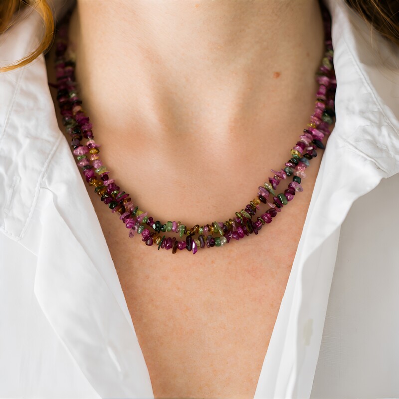 Turmalin-Silberhalskette