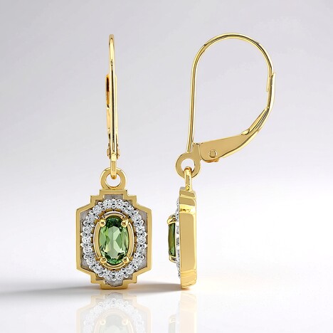 Orecchini in oro con Tanzanite Verde (non riscaldata)
