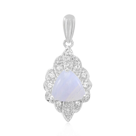 Blue Lace Agate Silver Pendant