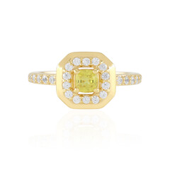 Anello in argento con Zaffiro Ceylon Giallo