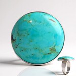 Anello in argento con Turchese Kingman Mohave Blu (Jones Lee)