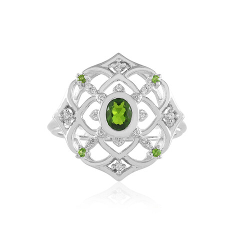 Anello in argento con Diopside Russo