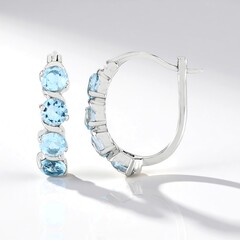 Orecchini in argento con Topazio Blu Cielo
