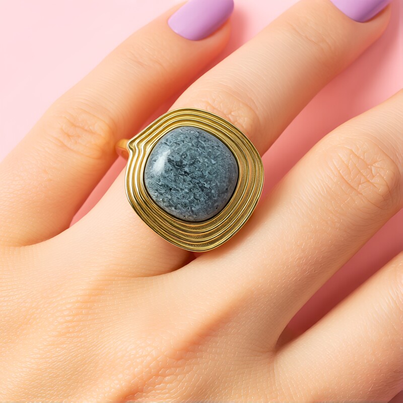 Anello in argento con Fuchsite (dagen)