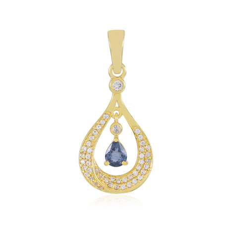 Zilveren hanger met een Blauwe Ceylon saffier
