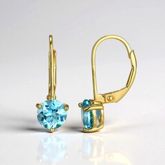 Orecchini in argento con Topazio Blu Svizzero