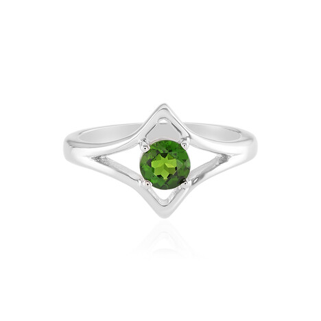 Anello in argento con Diopside Russo