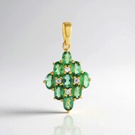 Pendentif en argent et Apatite verte
