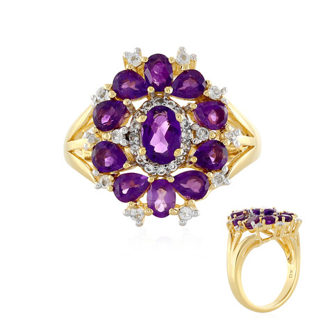 Anillo en plata con Amatista de Zambia