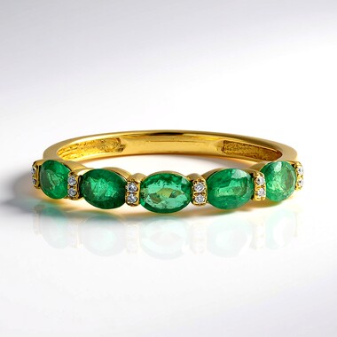Anello in oro con Smeraldo Zambia AAA (CIRARI)