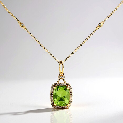 Collana in oro con Peridoto Dashihe  (CIRARI)