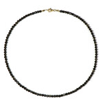 Collier en argent et Obsidienne dorée
