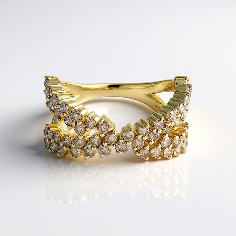 Anello in oro con Diamante Champagne I2 (de Melo Gold)